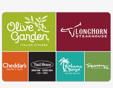 Darden Gift Cards (Longhorn Steakhouse, Olive Garden, Yard House, Cheddar's, Seasons 52 and more)