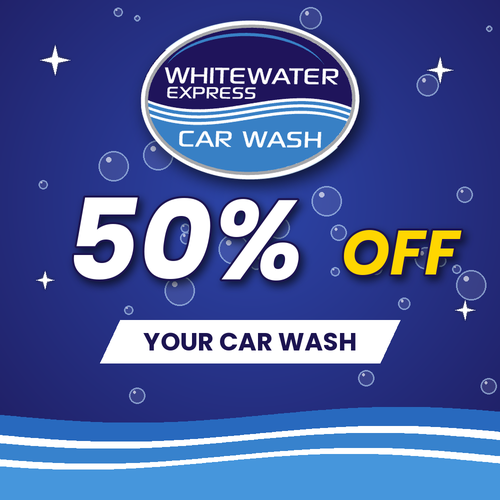 50% OFF Your Car Wash